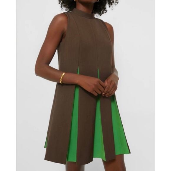 TUCKERNUCK Brown Green  demitasse griffiths dress NWT Size Medium - Picture 3 of 4